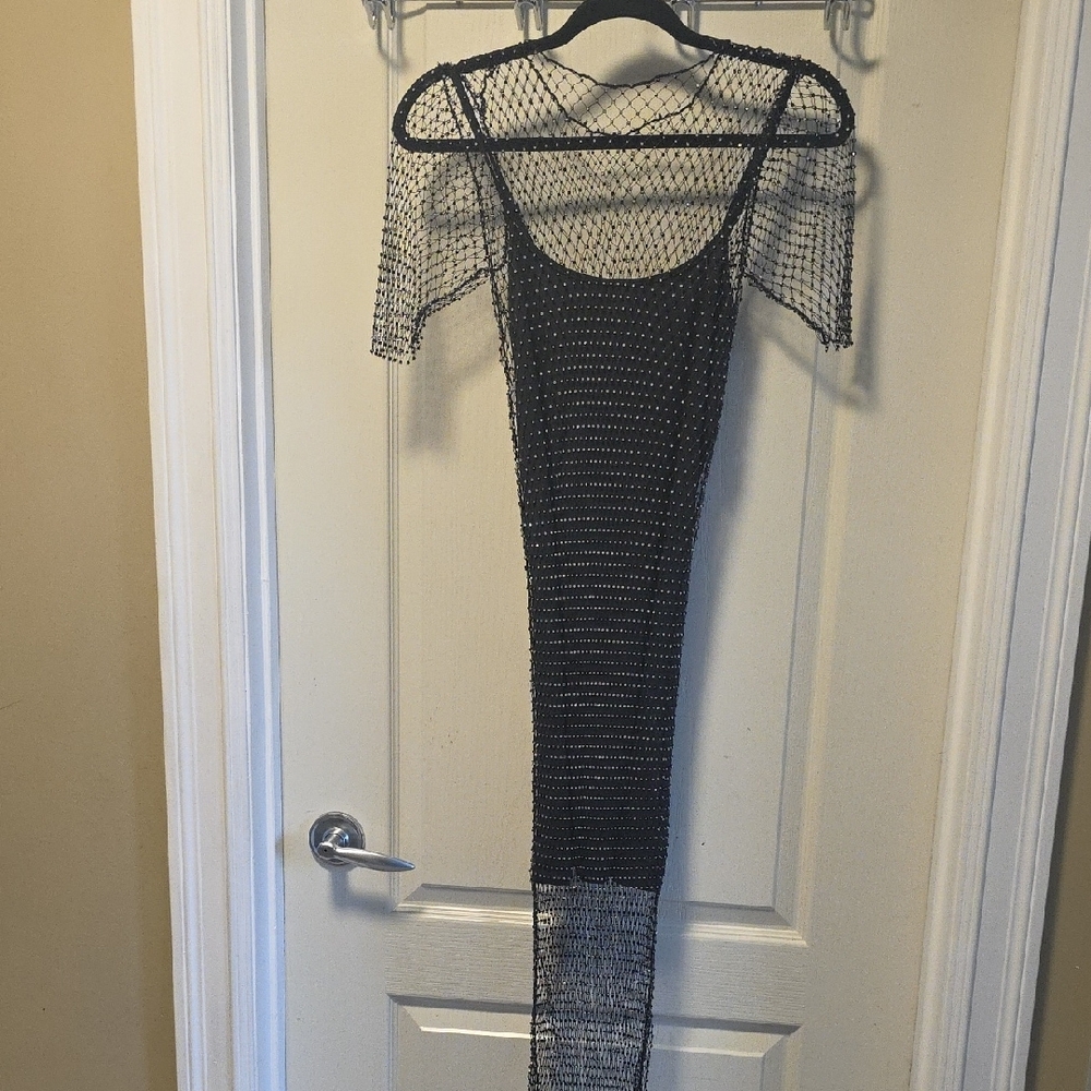Elegant Black Mesh Dress